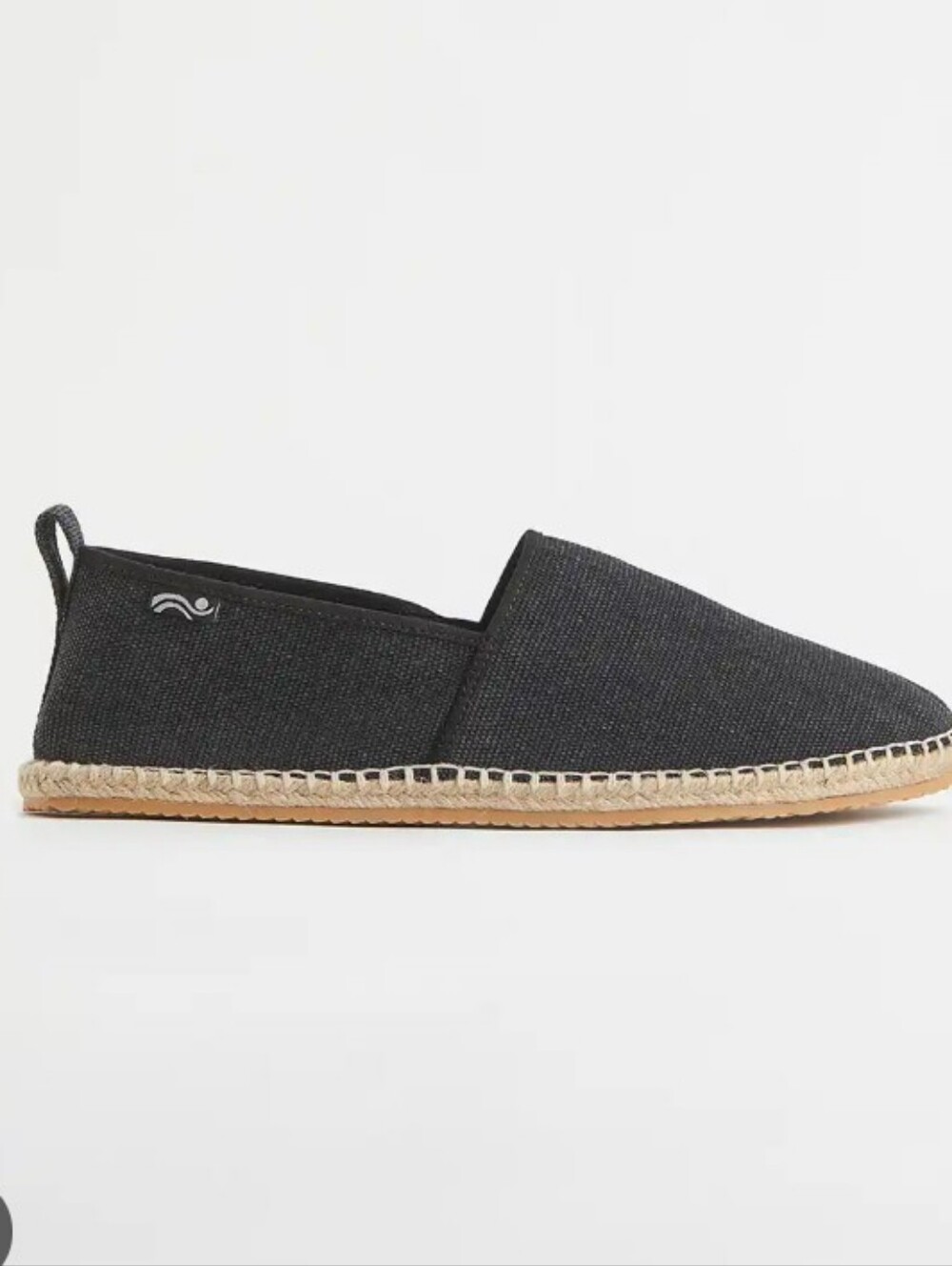 H&M Black Canvas Slip On Shoes Sz 10 Espadrilles